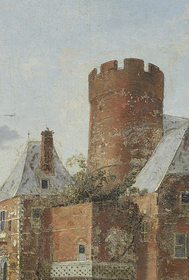 He rendered every brick of the castle tower meticulously.