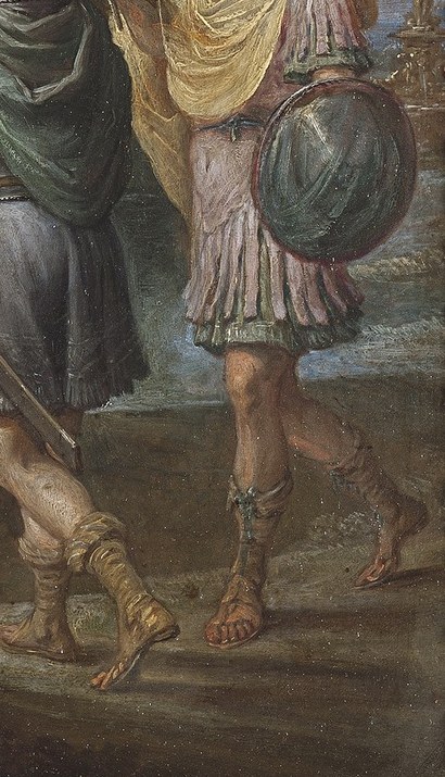 This knight's presence suggests a companion or another key figure in the quest.