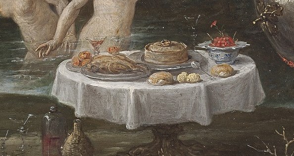 Look at the food. It is not real.
