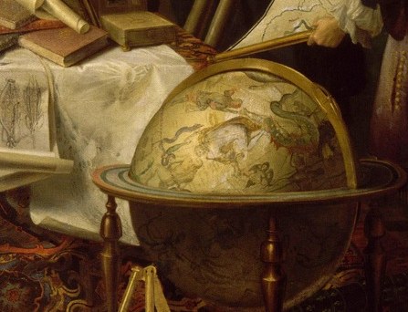 He surveys the expanding world.