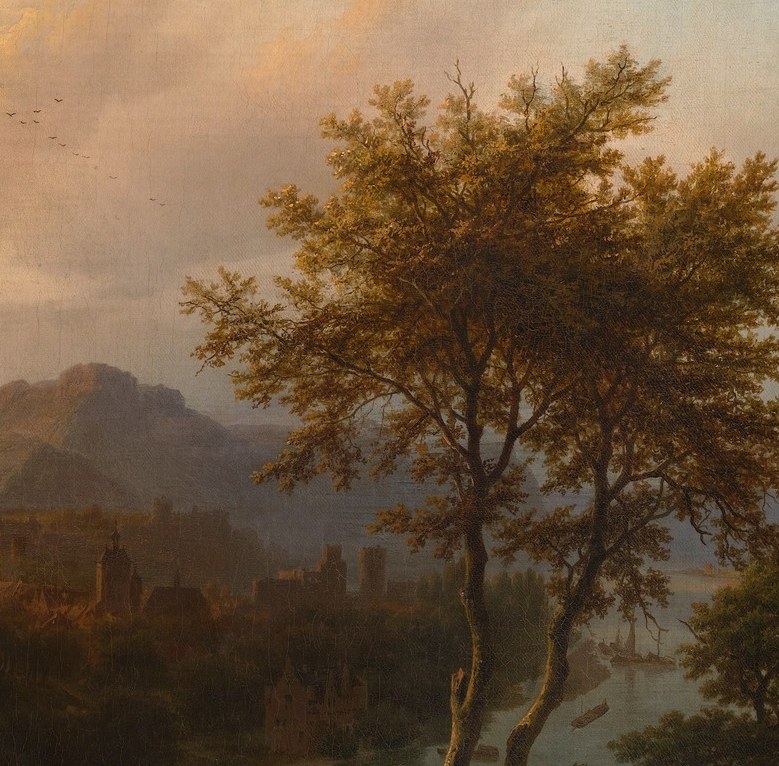 He renders the golden light on these distant trees.
