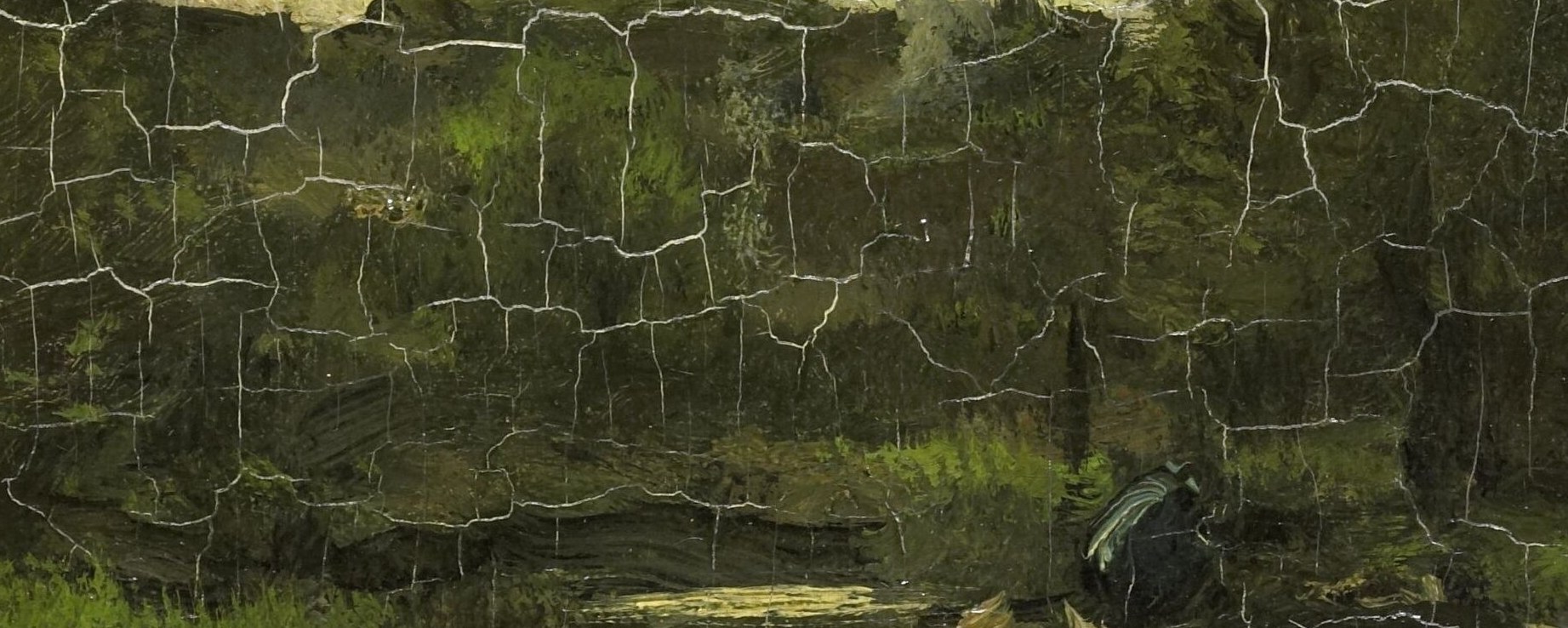 These cracked paint textures show its age.