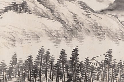 Pine trees: the literati symbol of the upright, resilient mind.