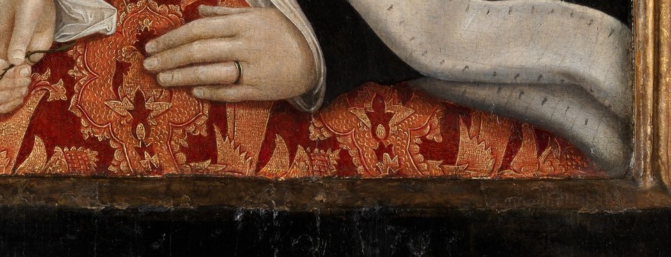 This rich fabric may be a prayer cloth.