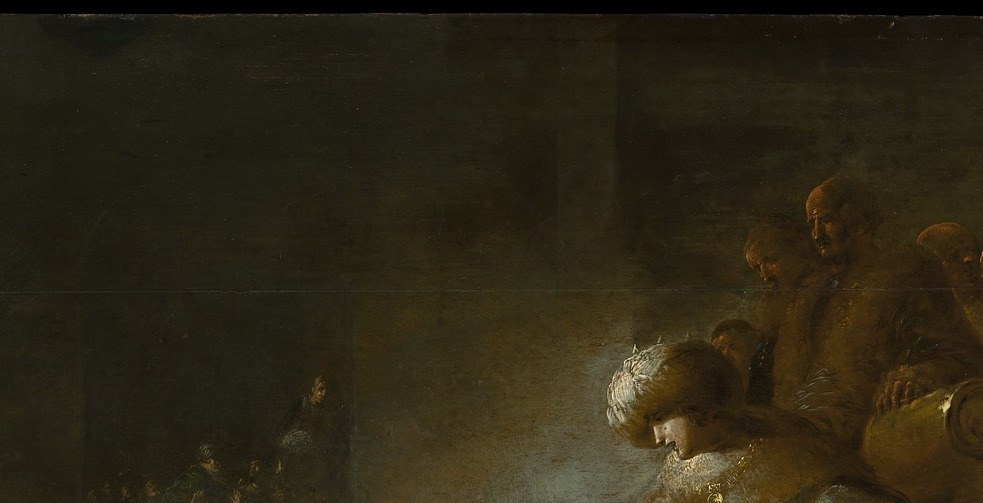 Bramer's signature nocturnal lighting device: the concentrated shaft of light acts like a spotlight, marking the morally decisive space