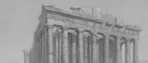 He painted this Parthenon from travelers' photographs and sketches.
