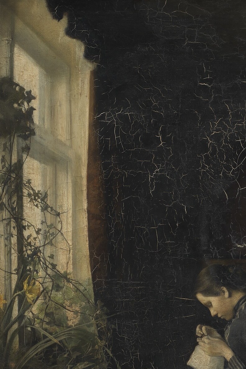 The soft, diffused light illuminates the scene and creates a gentle atmosphere.