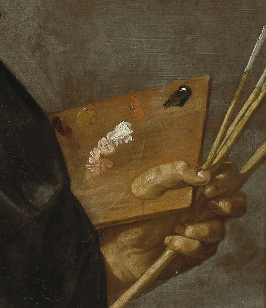 His tools of the trade are clearly visible.