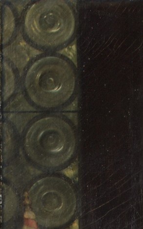 There is a second figure standing in the garden.