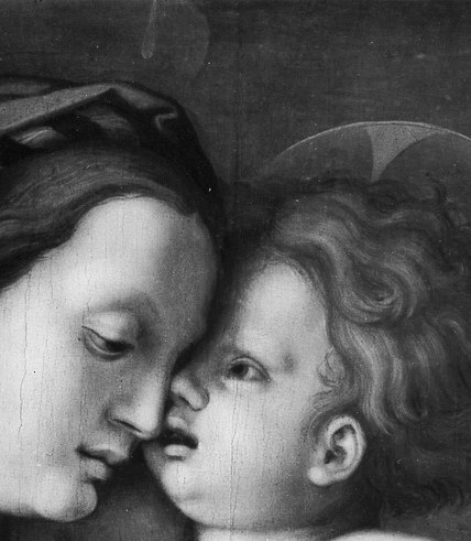 The divine, reaching for his mother. Needing her to hold him up.