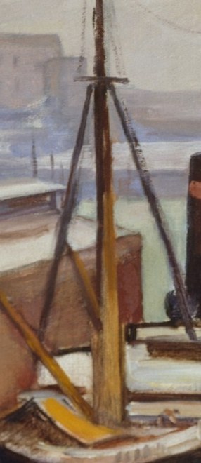 A vertical element that draws the eye upward, emphasizing the scale of the vessel.