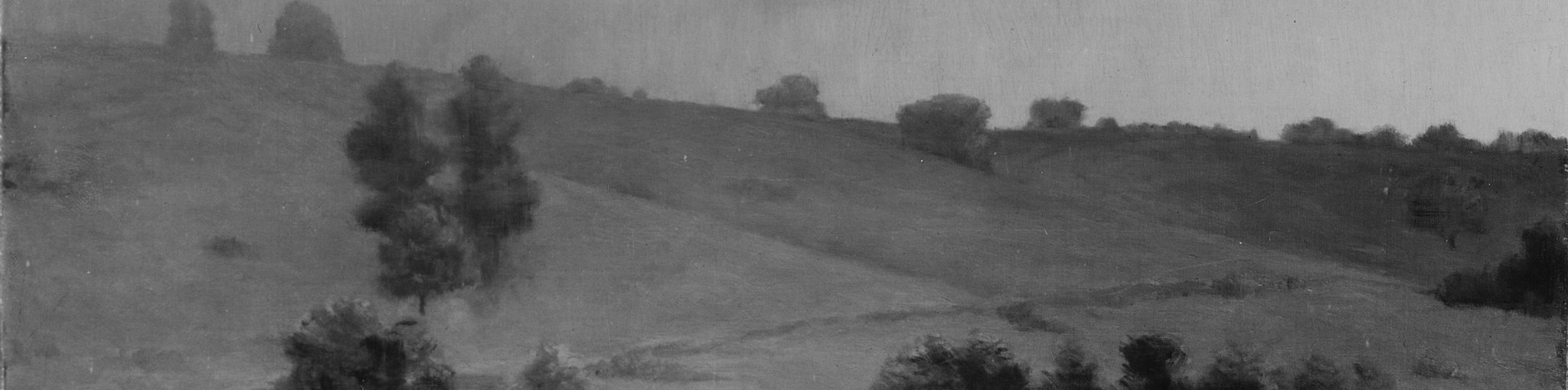 Notice the soft, blurred forms of the distant hills.
