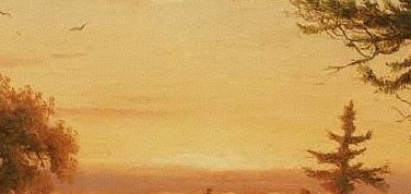 The warm, intense glow of the setting sun is the primary light source, creating a dramatic and atmospheric mood.