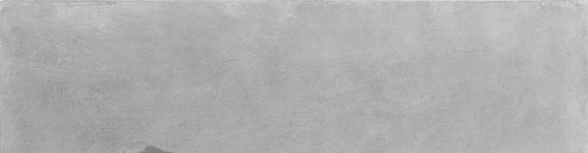 Kensett's luminist signature: an expansive, nearly featureless atmosphere with barely perceptible tonal gradations that carry the painting's spiritual weight; in the original, this zone holds the described pink hues.