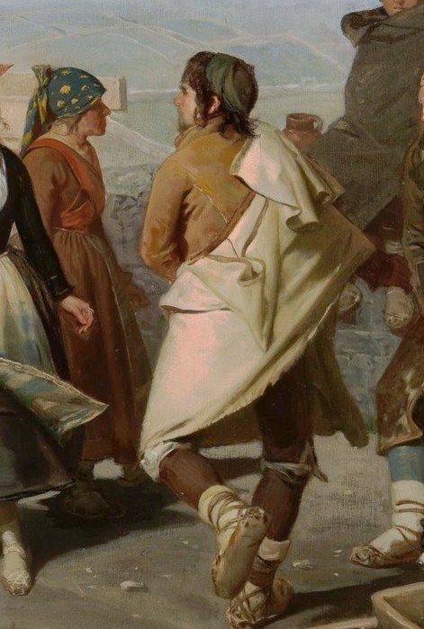 Notice the man with the white scarf.