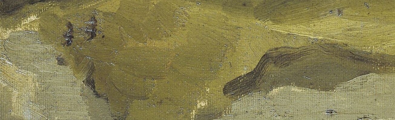 His brushwork captures the rough texture of the foreground.