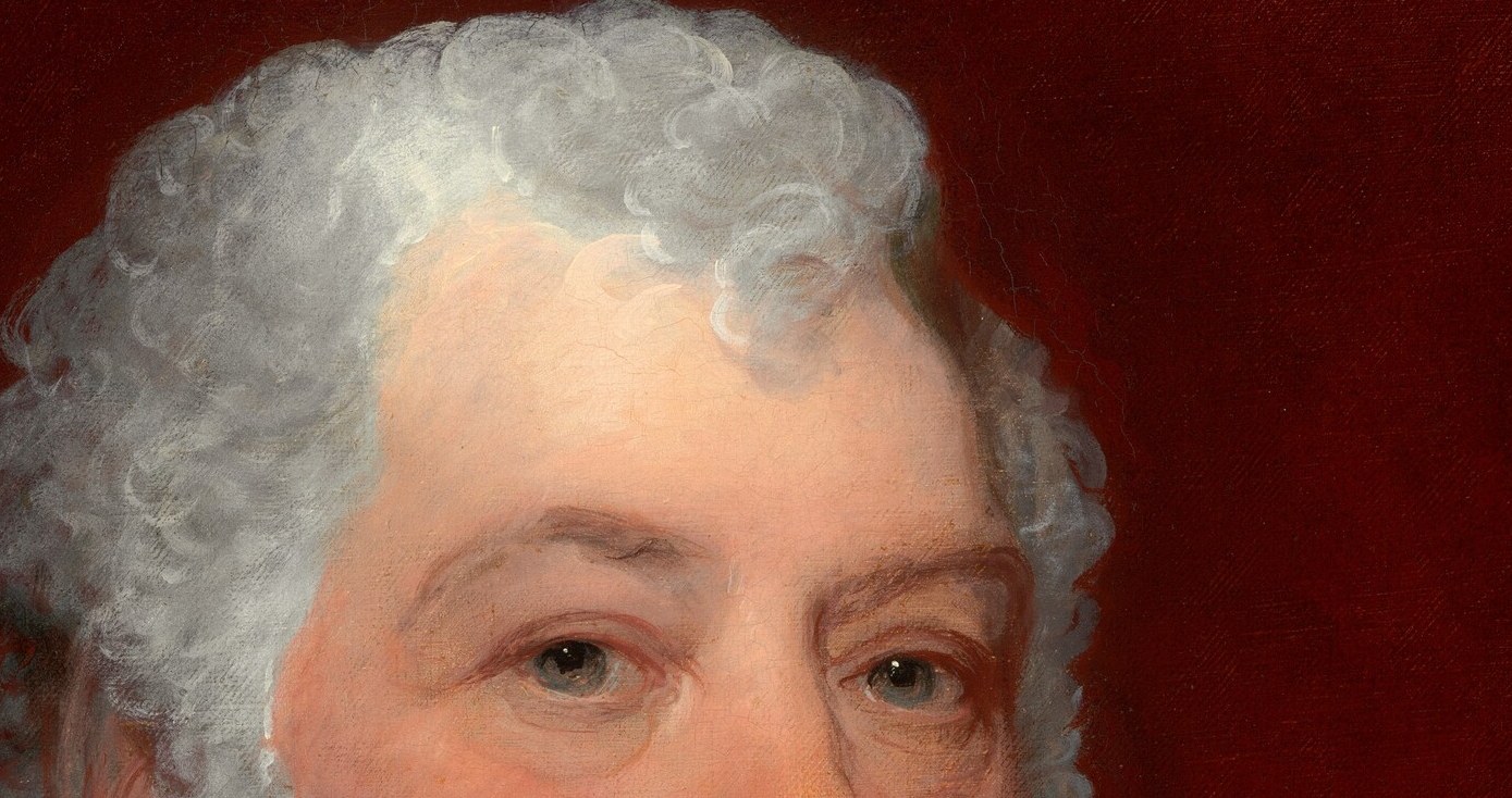 He looks straight at you, still, after two centuries.