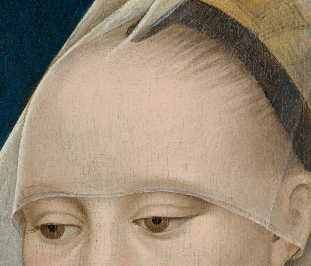 Her high forehead was a courtly status symbol of the 1460s.