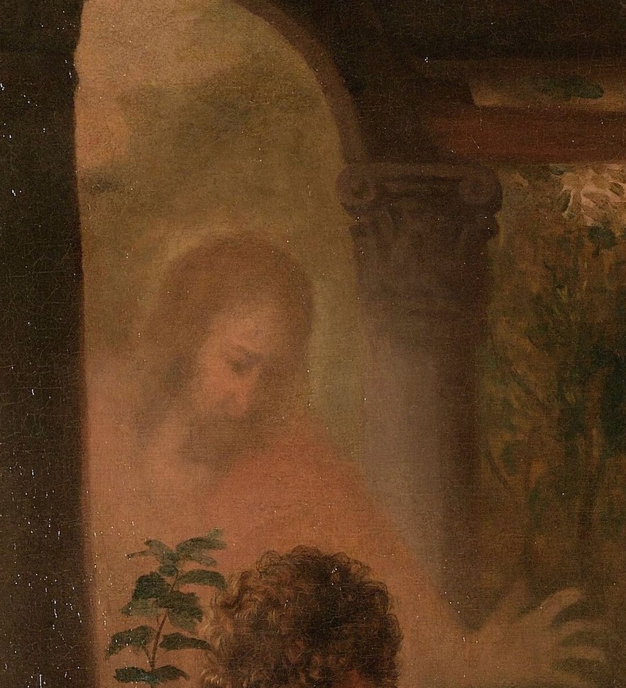 The central figure of Christ is implied, not directly shown.