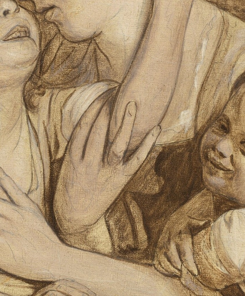 The loose brushwork shows how the painter planned his figures.
