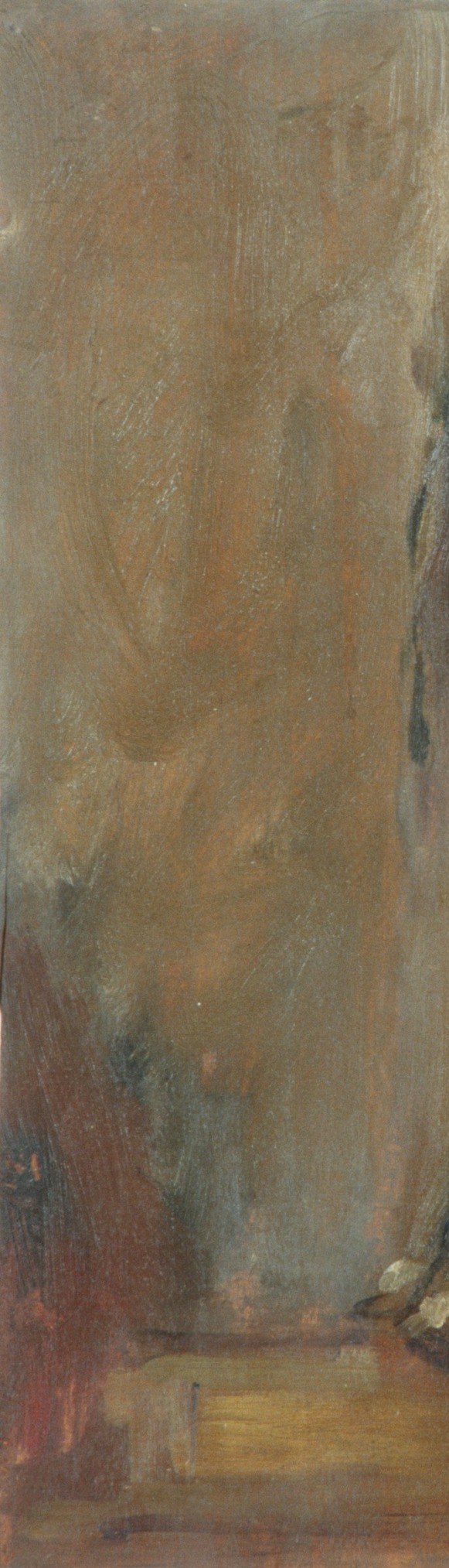 The painter rendered the figure with loose brushstrokes.