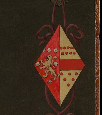 Her identity is confirmed by the coat of arms.