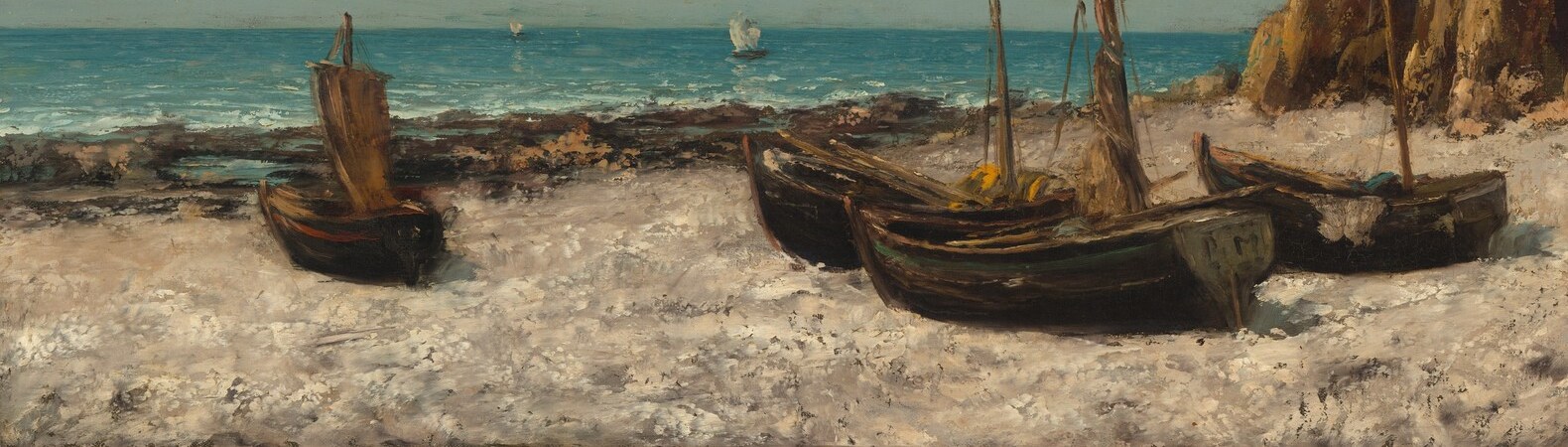 Courbet's palette knife technique is most legible here , thick impasto strokes that almost sculpt the stones into physical presence rather than painting them.