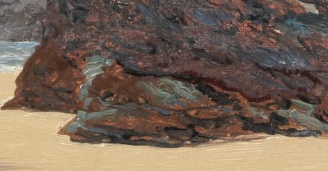 He built up these rocks with thick layers of oil paint.