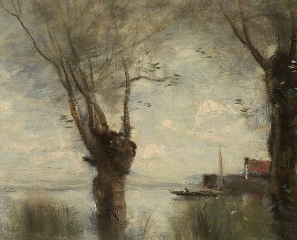 Their stark, leafless forms create a sense of quietude and perhaps the passage of seasons, adding a touch of melancholy.