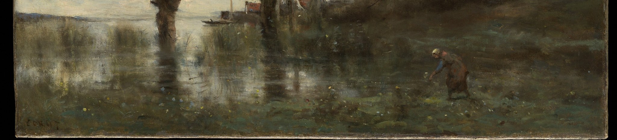 The blurred reflections create a dreamlike atmosphere, blurring the lines between reality and its watery echo.