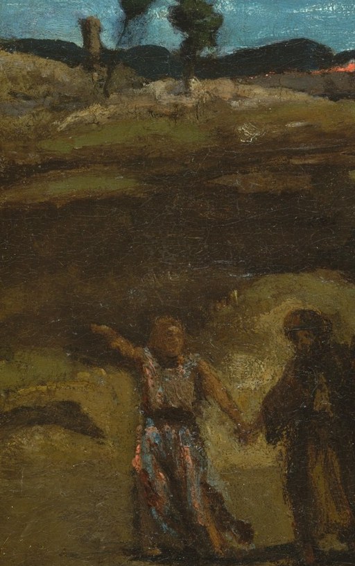 The foreground figures are nearly silhouette. Cold, solid, spare.
