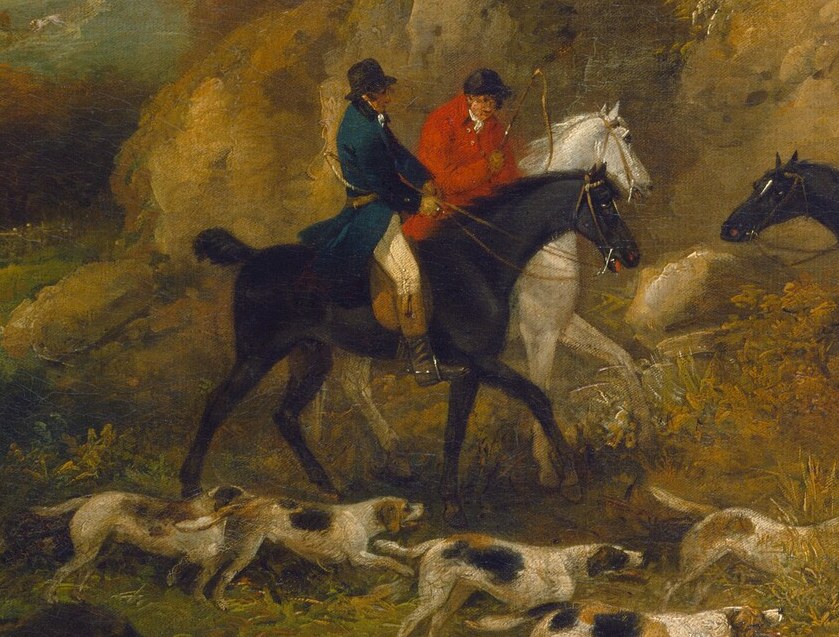 His posture and gaze suggest the culmination of the chase, perhaps a moment of grim satisfaction or weariness.