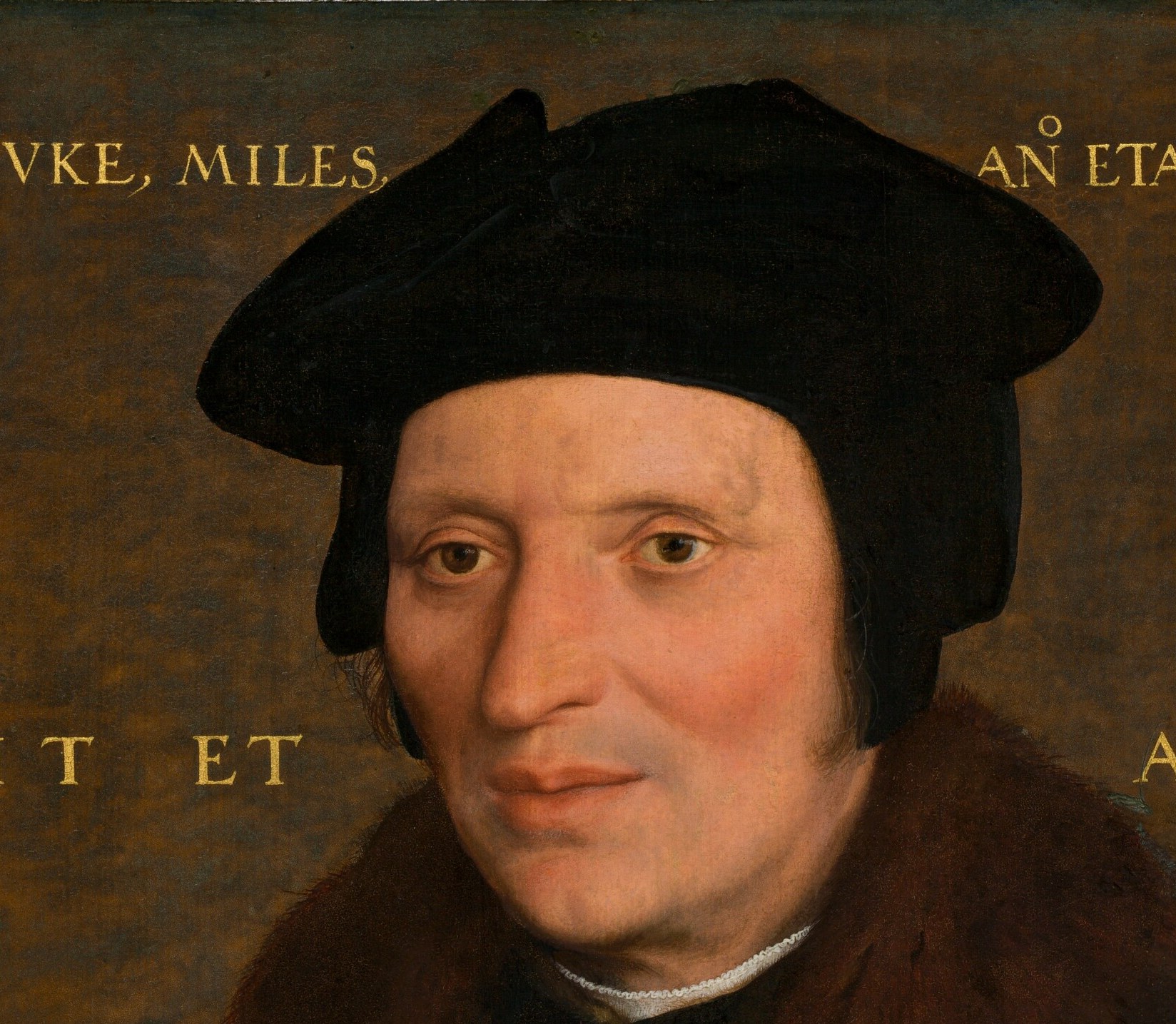 The sitter is Sir Brian Tuke, Henry VIII's Postmaster General.