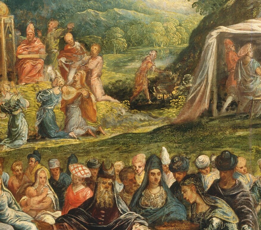 The Israelites, impatient for Moses, built a golden calf.