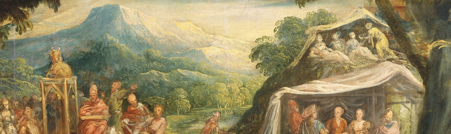 The painter used warm light, ironically, over their sin.
