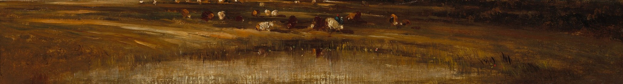 These visible strokes lend a tactile sense to the quiet marsh.