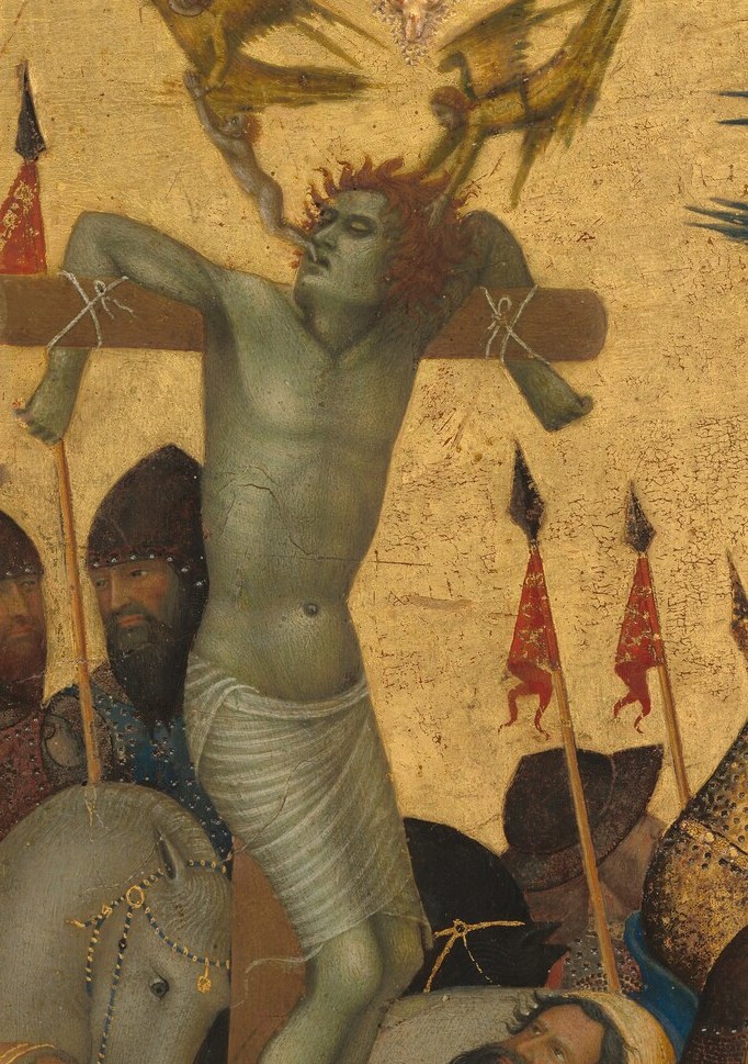 A gold background elevates the sacred subject, common for the time.