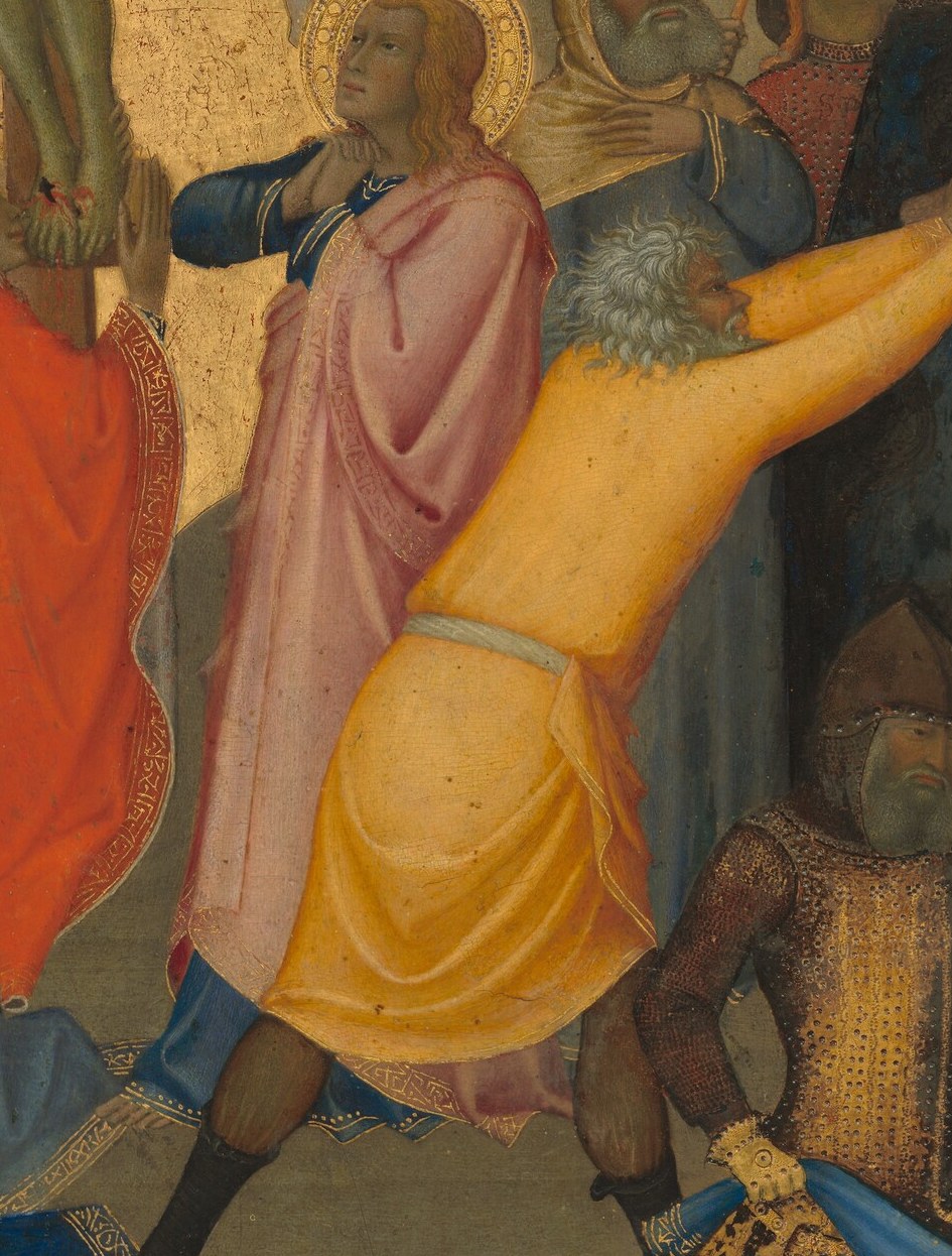 And this figure in yellow reaches up, perhaps in desperation or awe.