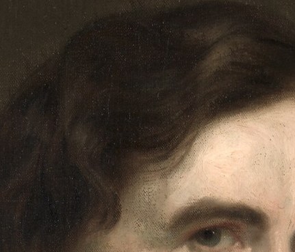 Notice the precise rendering of his near eye and brow.