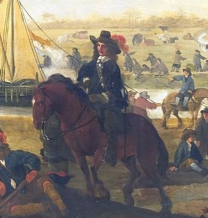 Here, the commander directs the siege, poised on his horse.