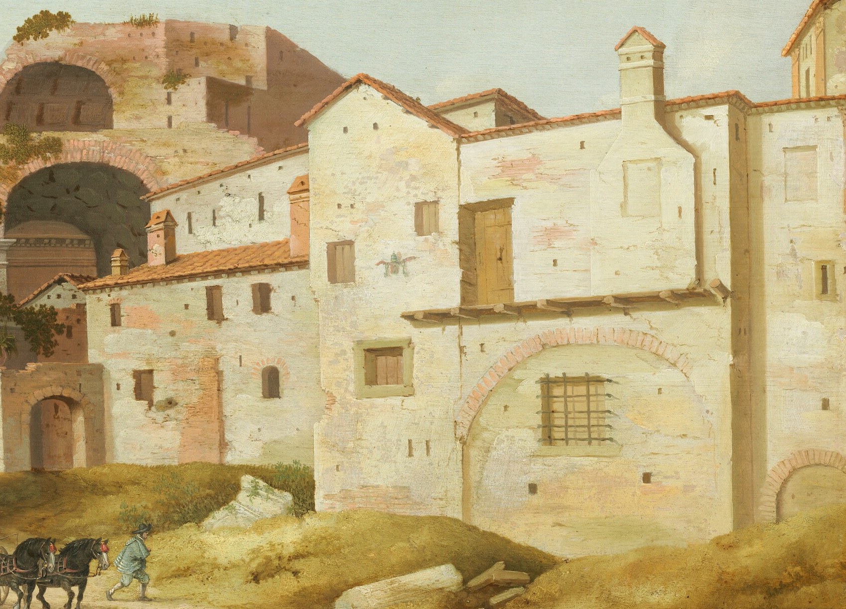 Notice the precise lines and subtle light on the stone walls.