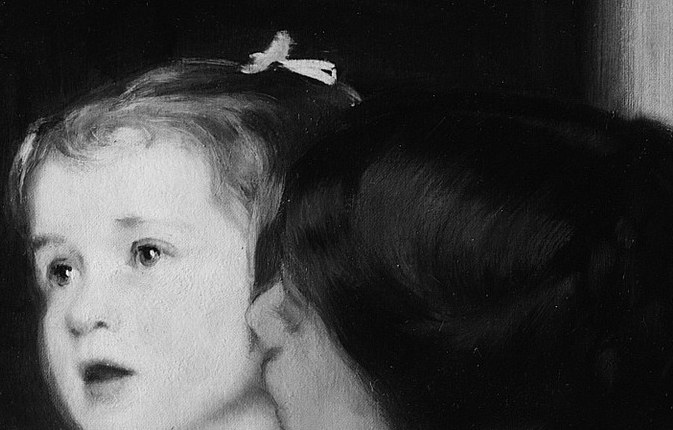 His daughter Beatrice, lit like a candle in a dark room.