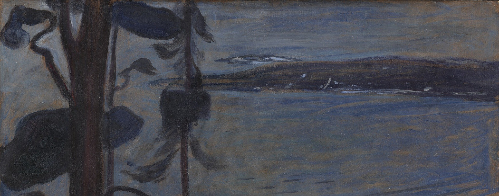 His distinctive brushwork conveys cold atmosphere and emotional states.