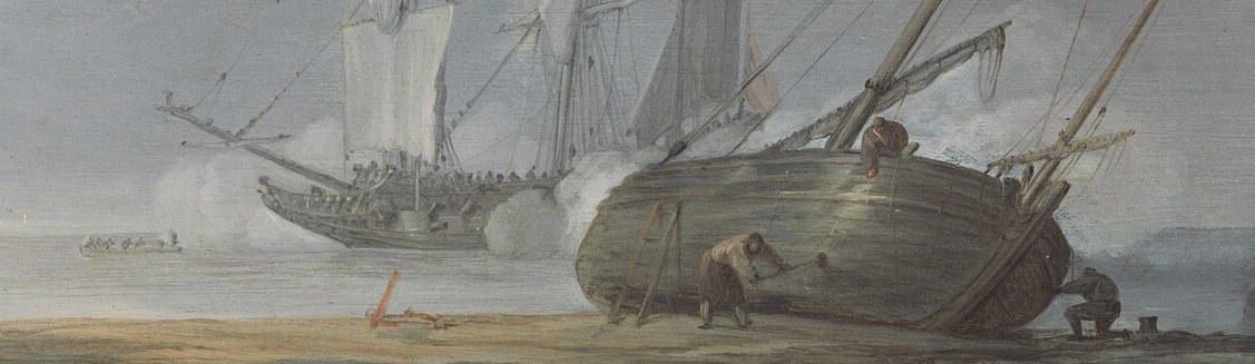 But look closer at the main sailing ship on the right.