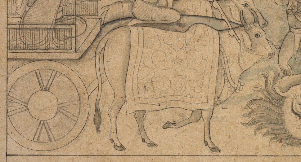 A traditional mode of transport, grounding the scene in a specific cultural and historical context.