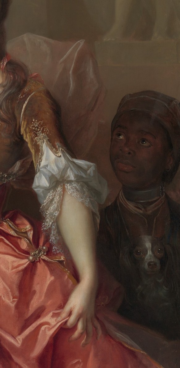 A Black page was a recurring status symbol in late 17th-century French portraiture, reflecting the realities of colonial slavery and the Atlantic trade at Louis XIV's court , an element a modern viewer is compelled to look at differently