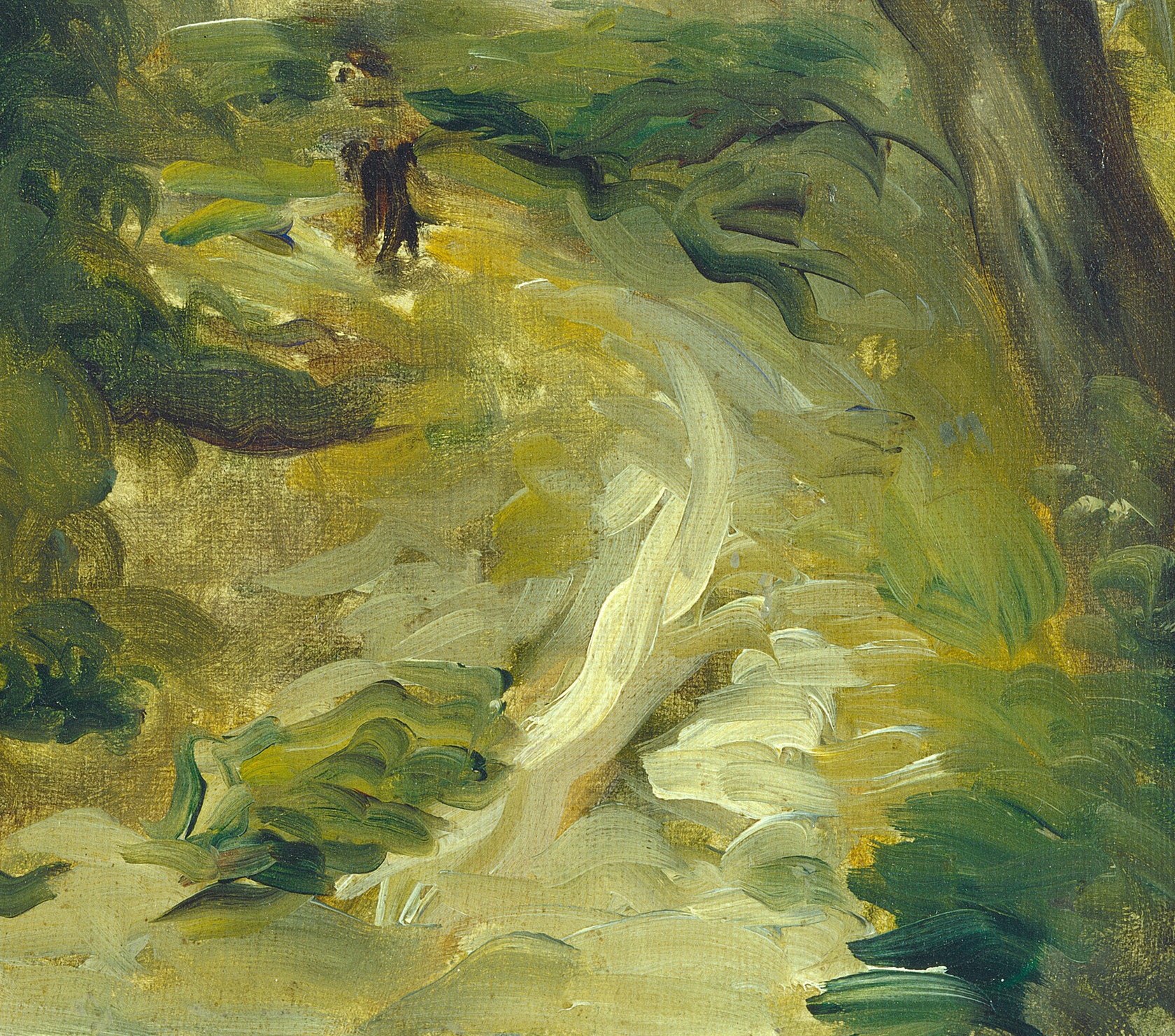 Look closely at the winding path, leading into the distance.