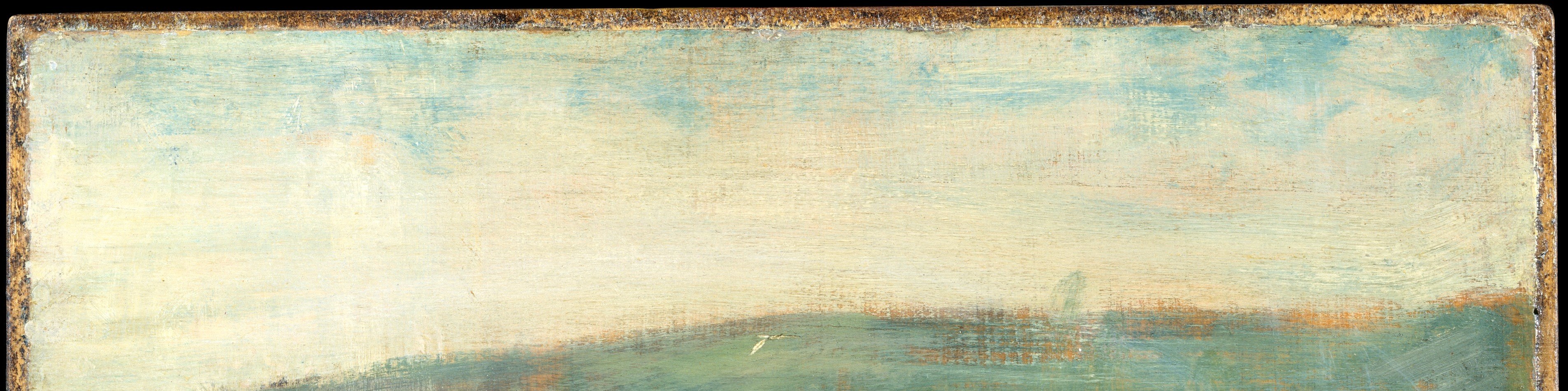 The sky is rendered with soft, blended colors, creating a serene and expansive atmosphere.