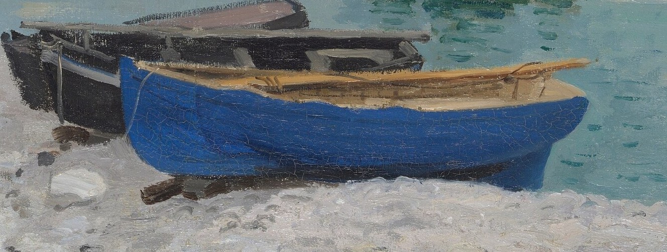 Now look to the distance, near the blue boat.