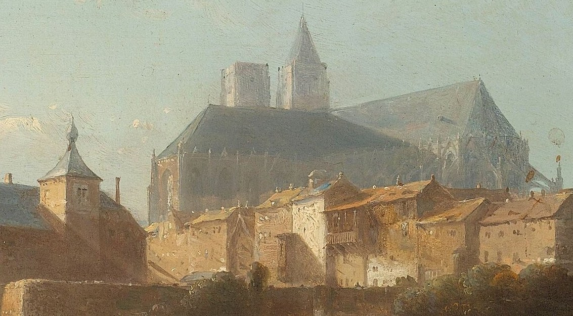 His urban landscapes often combined architectural detail with serene nature.